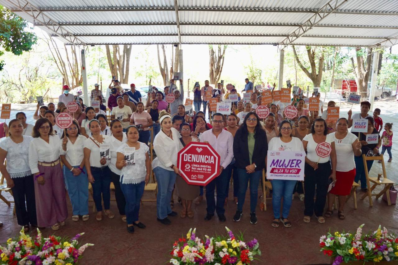  Campaña “Mujer, ¡alza tu voz! Detengamos las violencias", en el municipio de Chiapilla.